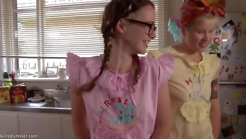 Sexy blonde fucked in a hot group fuck