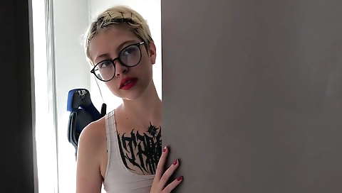 Rox karm ta violet books in stockings and mouth